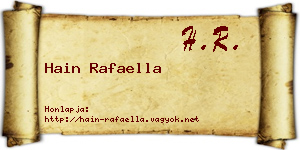 Hain Rafaella névjegykártya